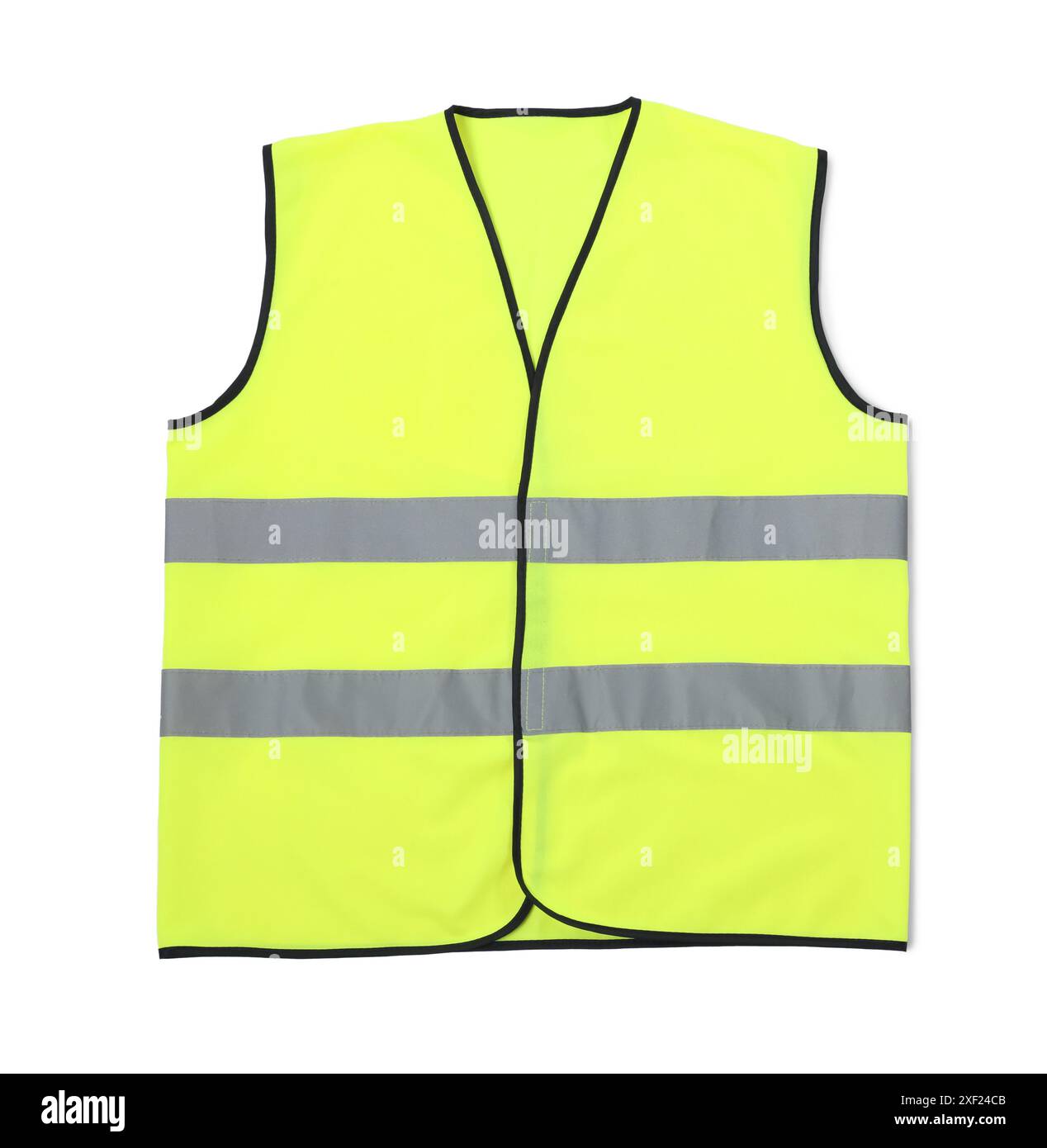 Reflective vest isolated on white, top view. Safety equipment Stock ...