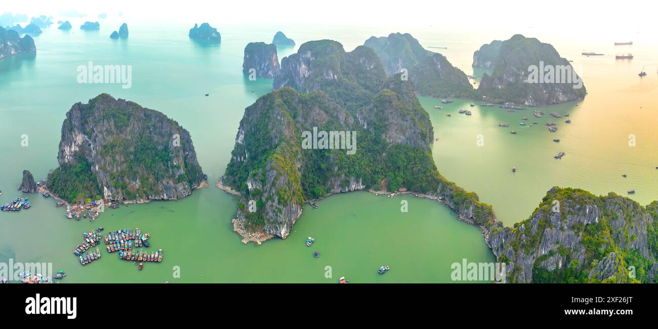 Dreamy Sunset Landscape Halong Bay Vietnam View From Adove This Is Dreamy Sunset Landscape Halong Bay Vietnam View From Adove This Is