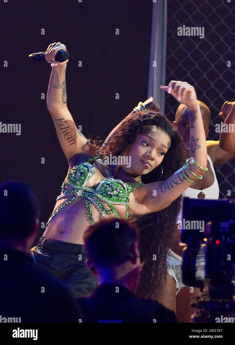 Los Angeles, United States. 30th June, 2024. GloRilla performs during