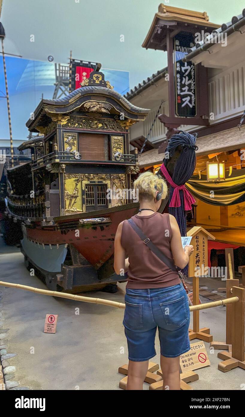A visitor during visit to the Osaka Museum of Housing and Living in
