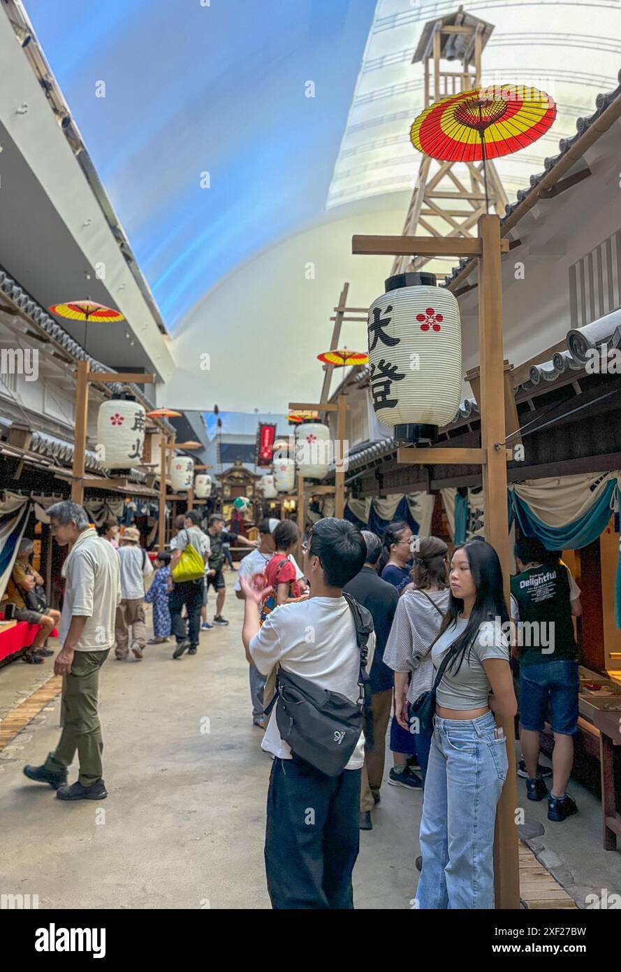 Visitors during visit to the Osaka Museum of Housing and Living in