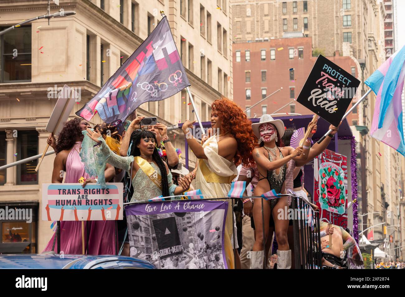 Drag Parade NEW YORK, NEW YORK - JUNE 30: People in drag participate in the annual ...