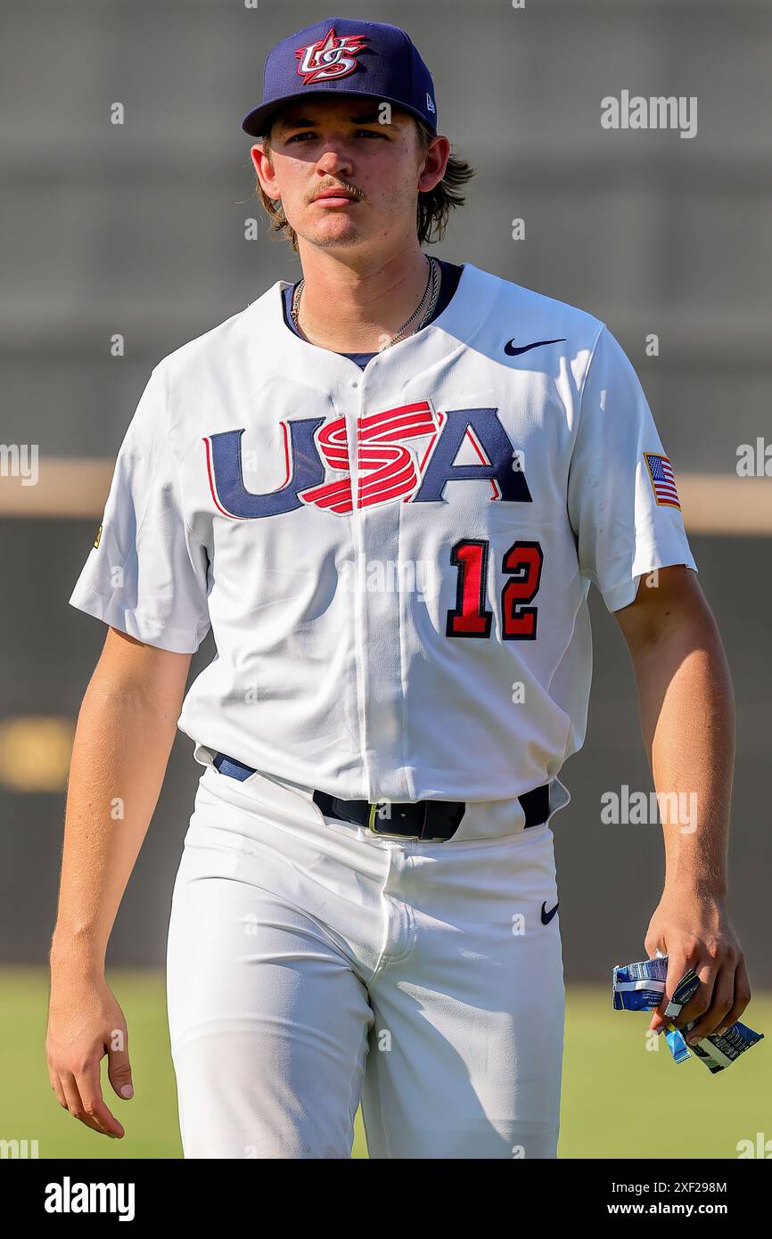 June 29, 2024, Fayetteville, North Carolina, USA Team USA Pitcher BEN