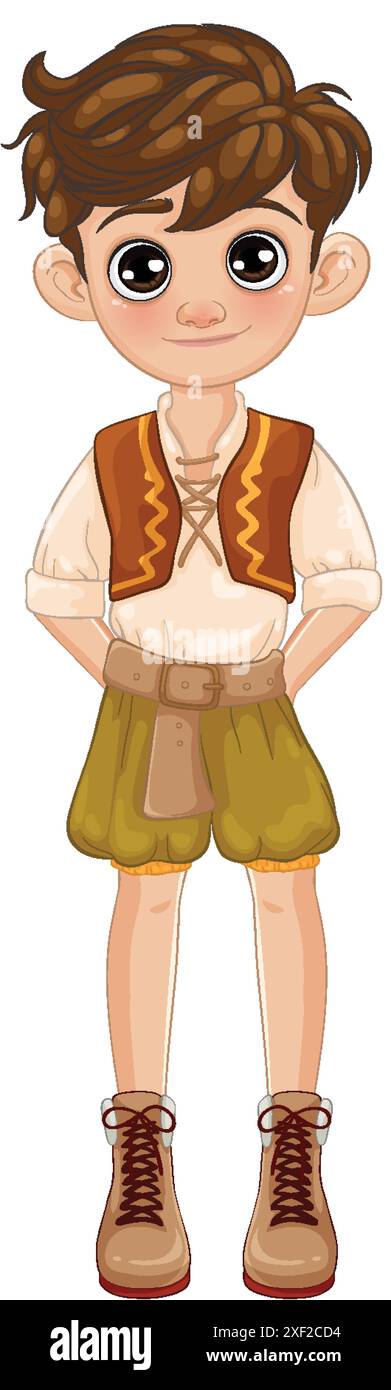 Illustration of a boy in traditional clothing Stock Vector Image & Art ...