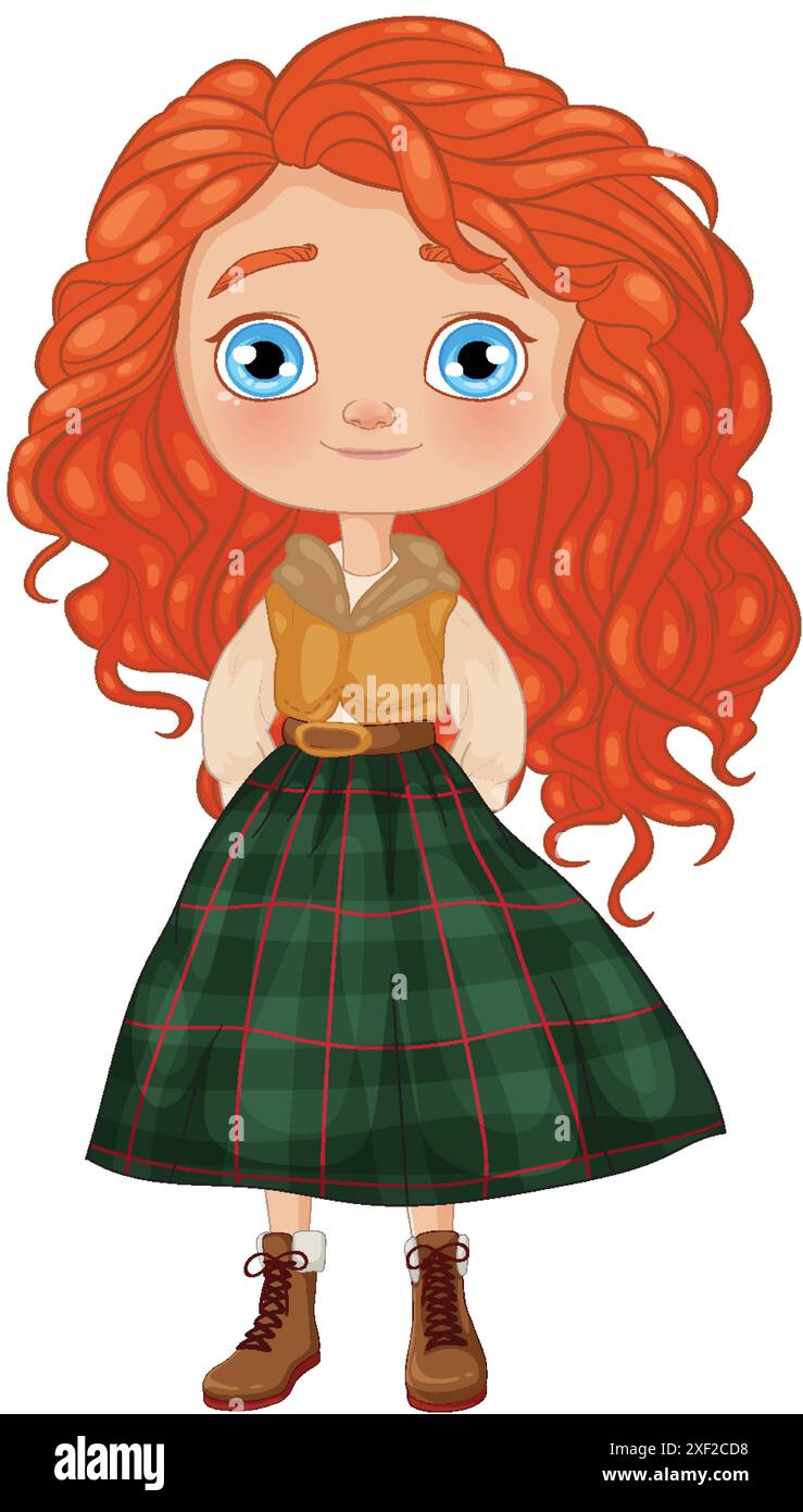 Cute girl with red hair and blue eyes Stock Vector Image & Art - Alamy