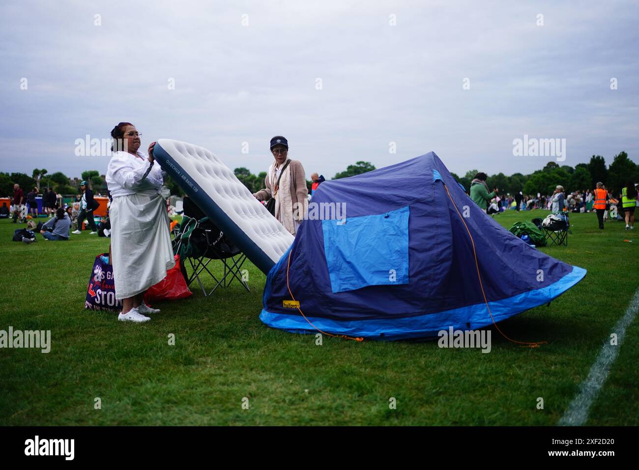 Spectators in the queue on day one of the 2025 Wimbledon Championships