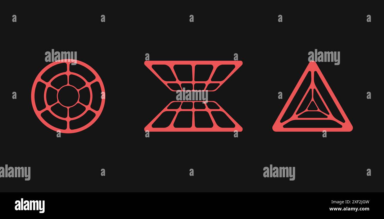Y2K style grid elements. Stock Vector