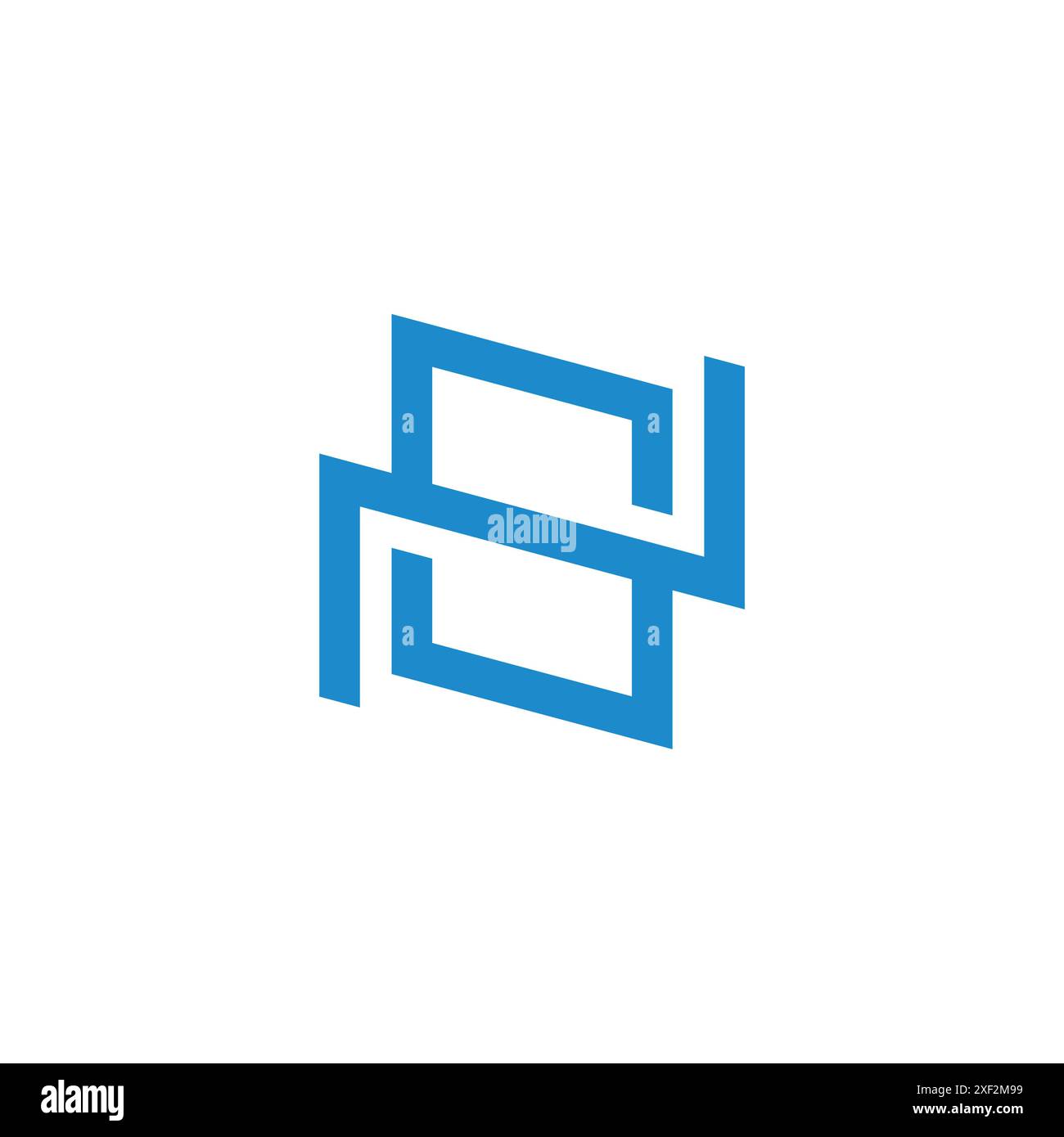 letter sn linked geometric overlap simple line logo vector Stock Vector