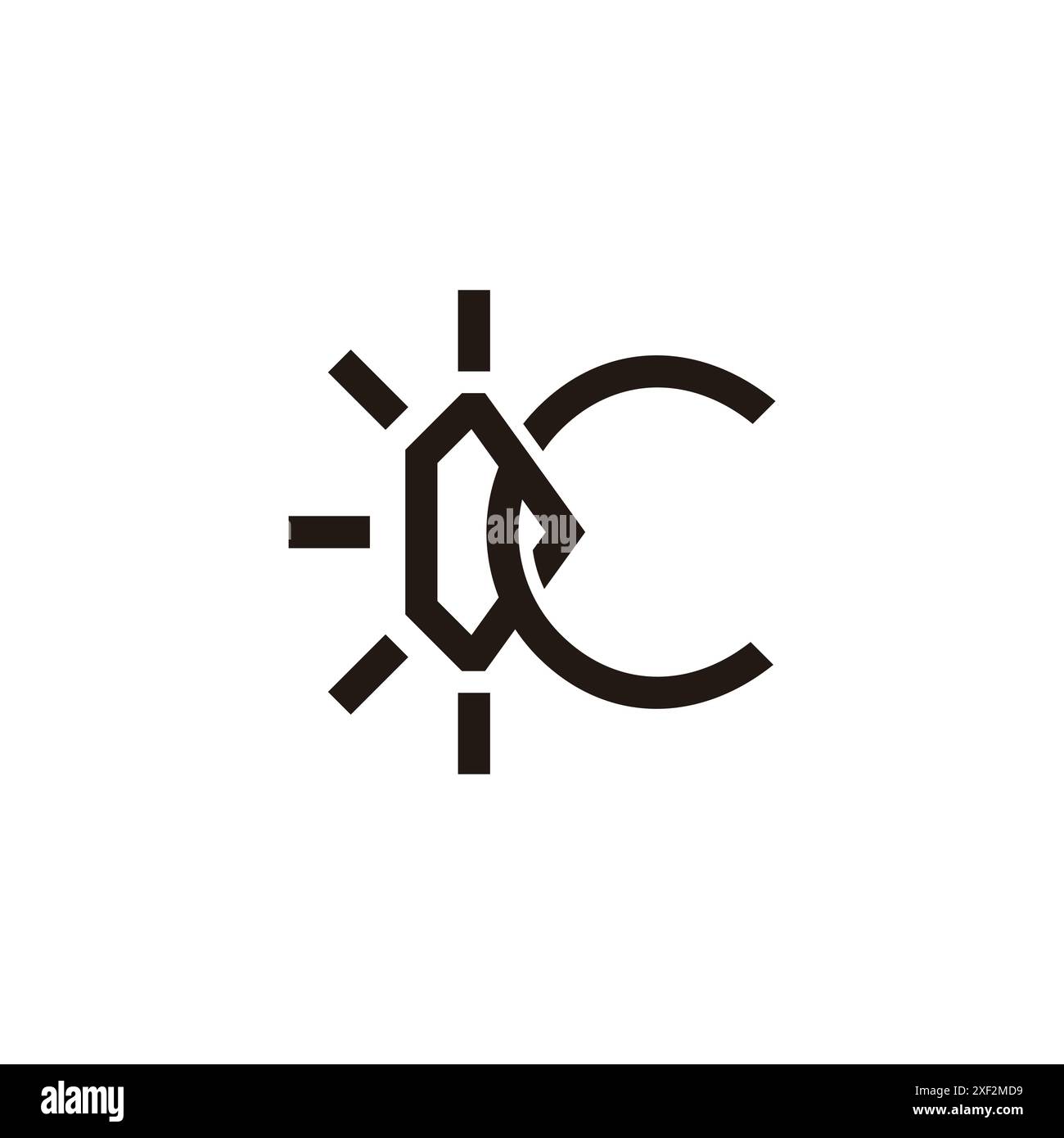 letter c shine ring diamond simple logo vector Stock Vector
