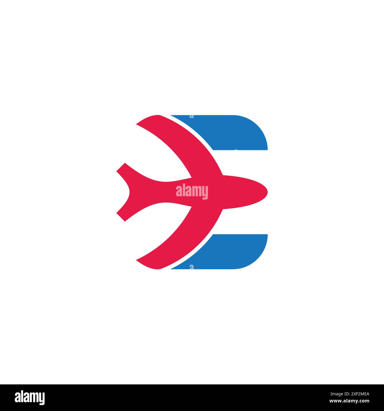 bird air plane fast fly letter e colorful logo vector Stock Vector
