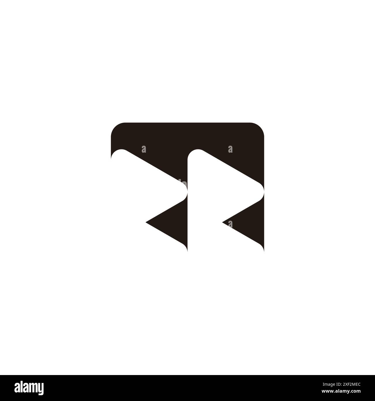 letter rr abstract square negative space simple logo vector Stock Vector