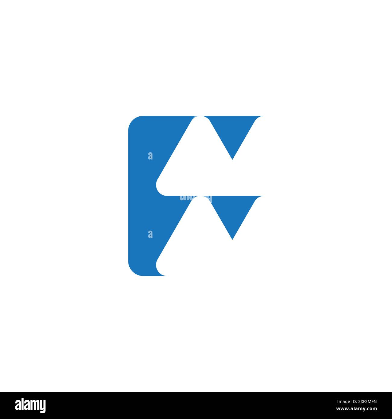 letter mm abstract square negative space simple logo vector Stock Vector