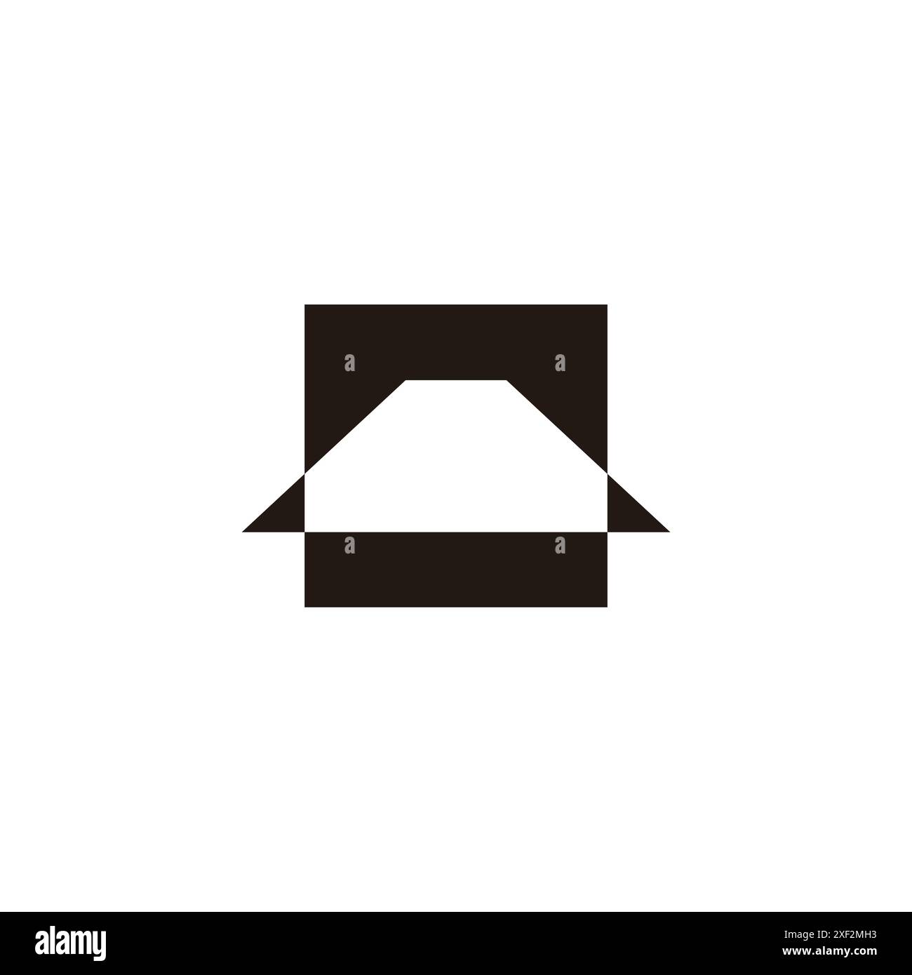 abstract floor 3d flat geometric square logo vector Stock Vector