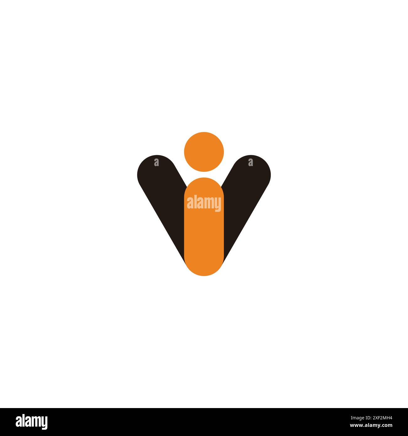 letter iv people shadow symbol logo vector Stock Vector