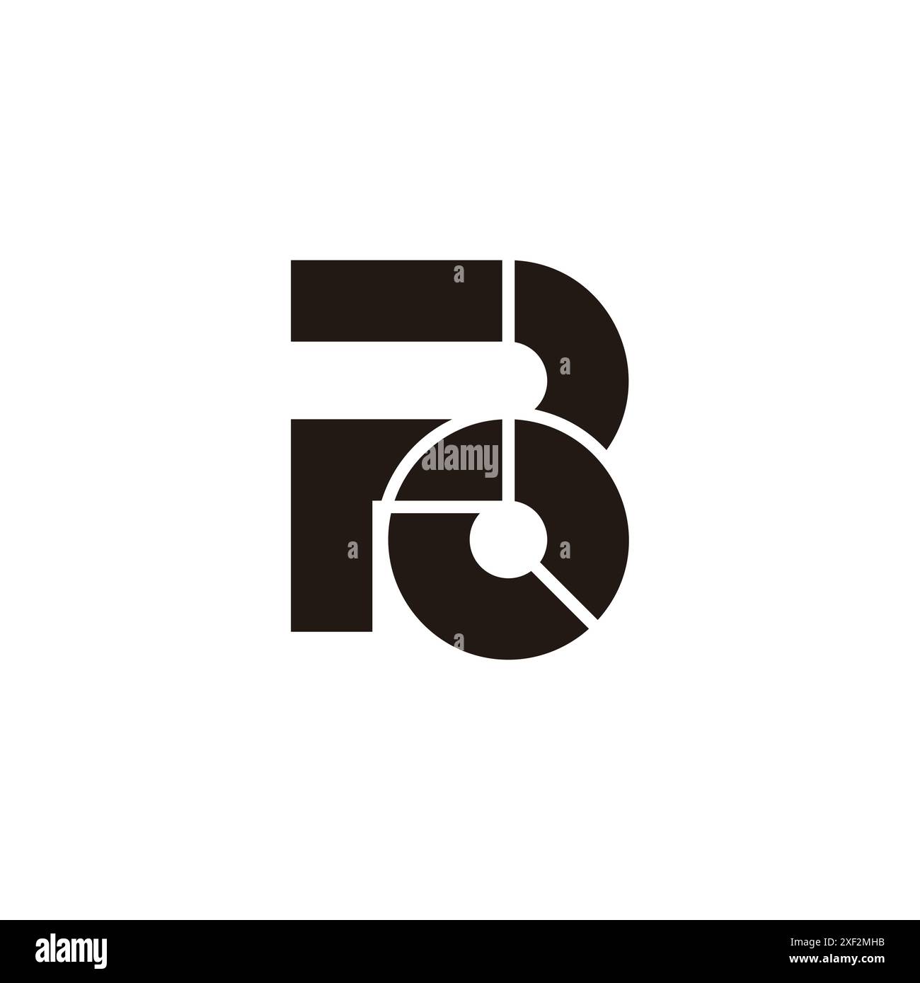 letter pb circles linked round geometric logo vector Stock Vector