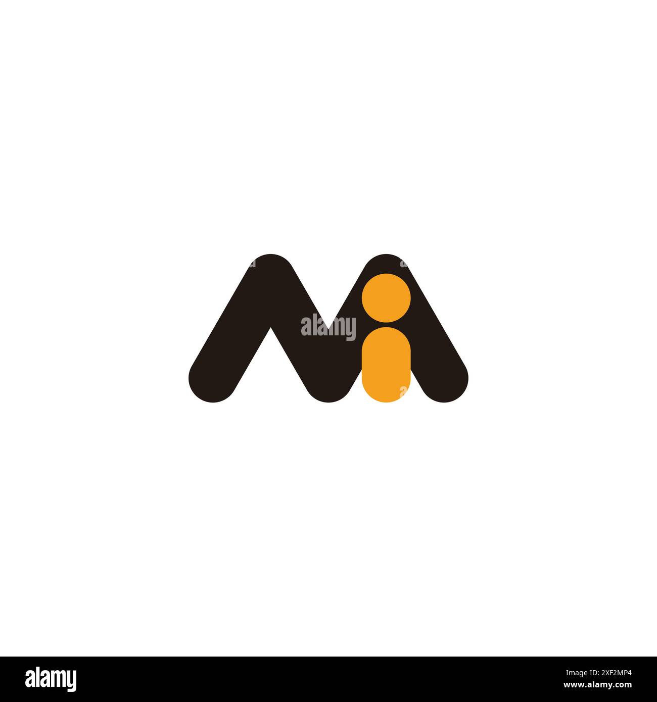 letter mi kid fun design simple logo vector Stock Vector
