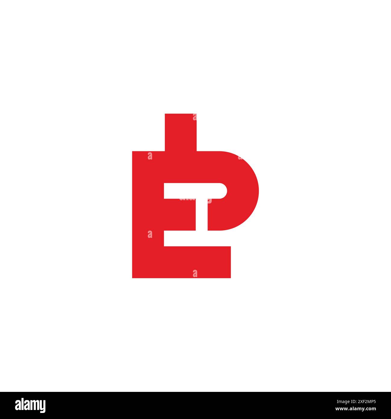 letter be simple geometric linked logo vector Stock Vector