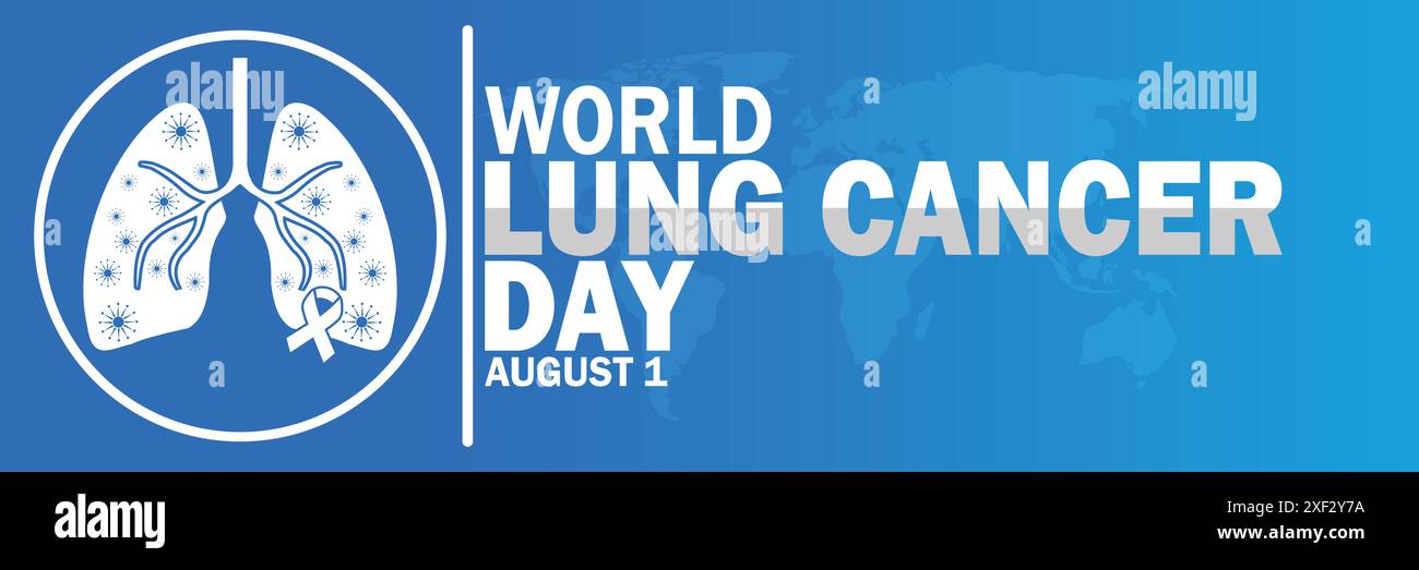 World Lung Cancer Day. August 1. Suitable for greeting card, poster and ...
