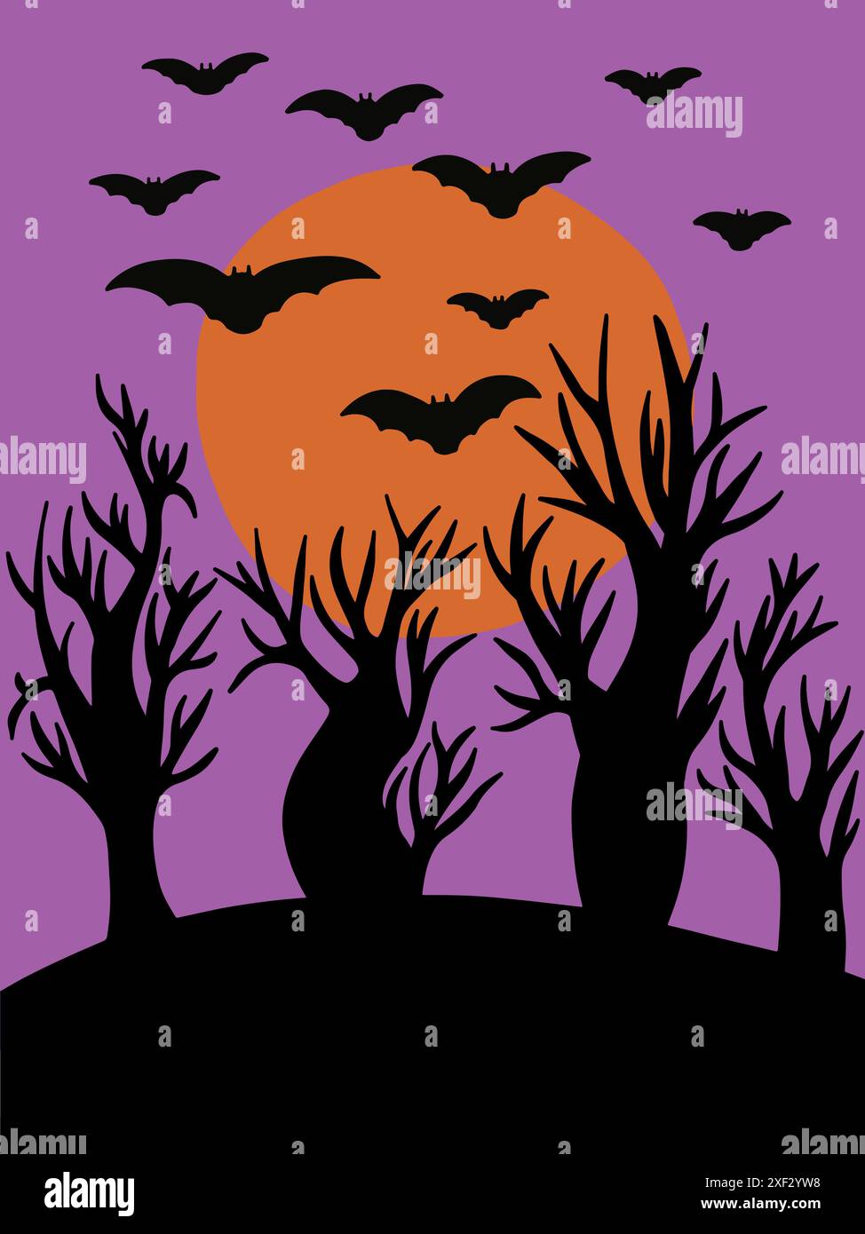 Halloween moon vector flat illustration Stock Vector Image & Art - Alamy