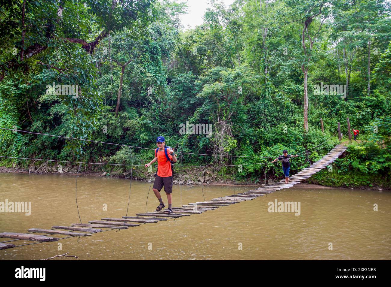 Walking wood bridge crosses hi-res stock photography and images - Alamy