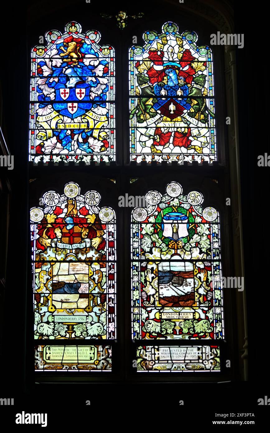 Stained Glass Windows Guildhall Derry Stock Photo - Alamy