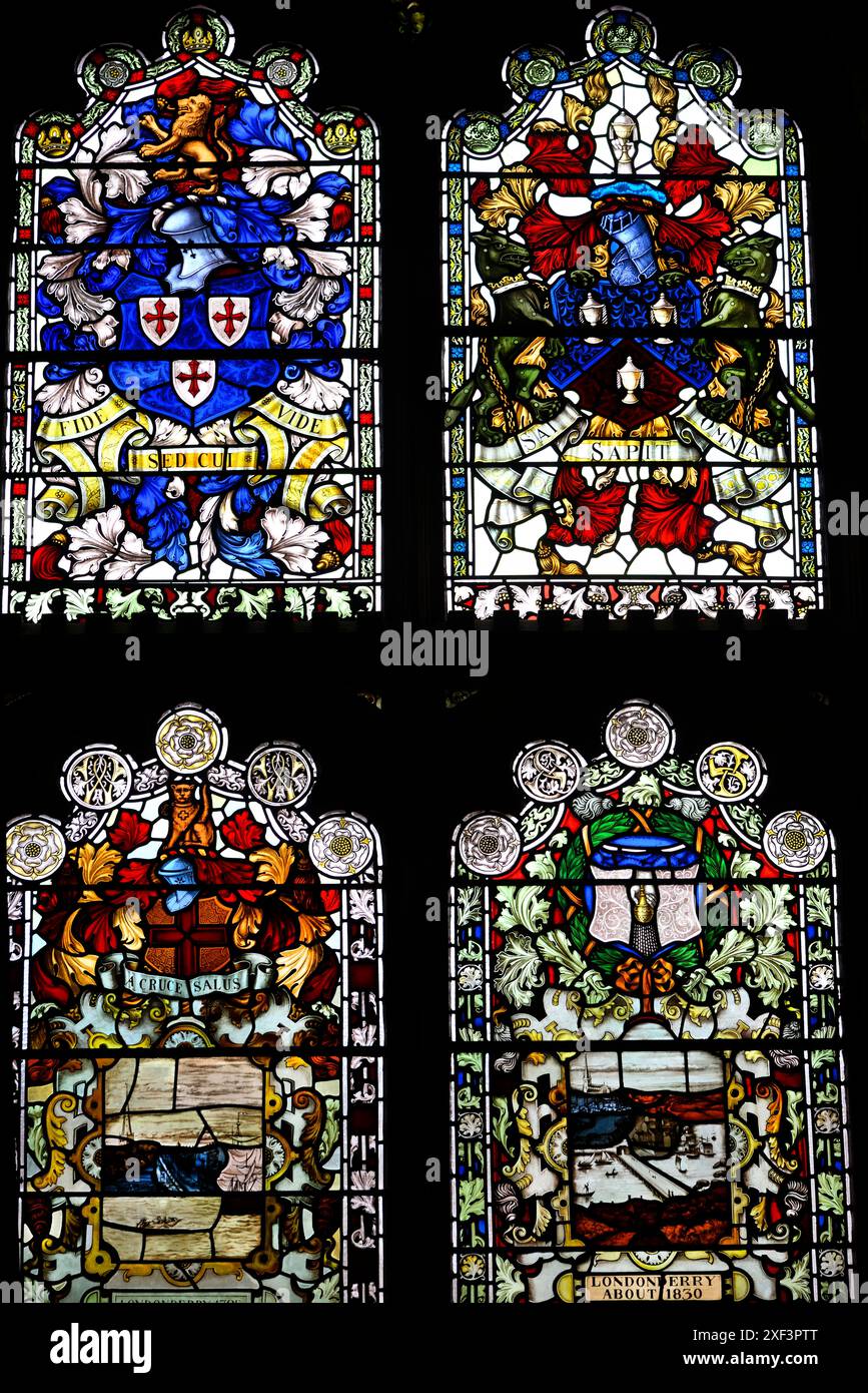 Stained Glass Windows Guildhall Derry Stock Photo - Alamy