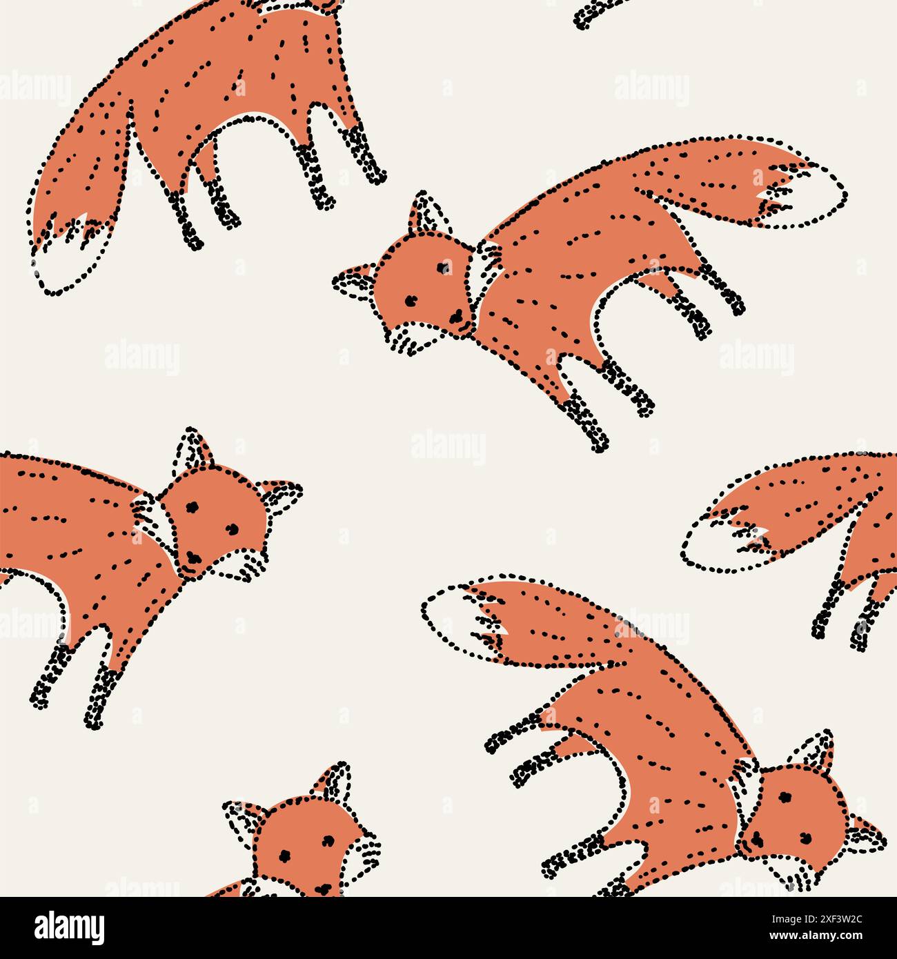 Seamless foxes pattern autumn fox Stock Vector Images - Alamy