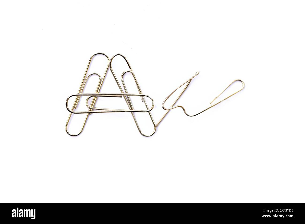 Paperclip Forms a group of paper clips formed different forms on a white background ...