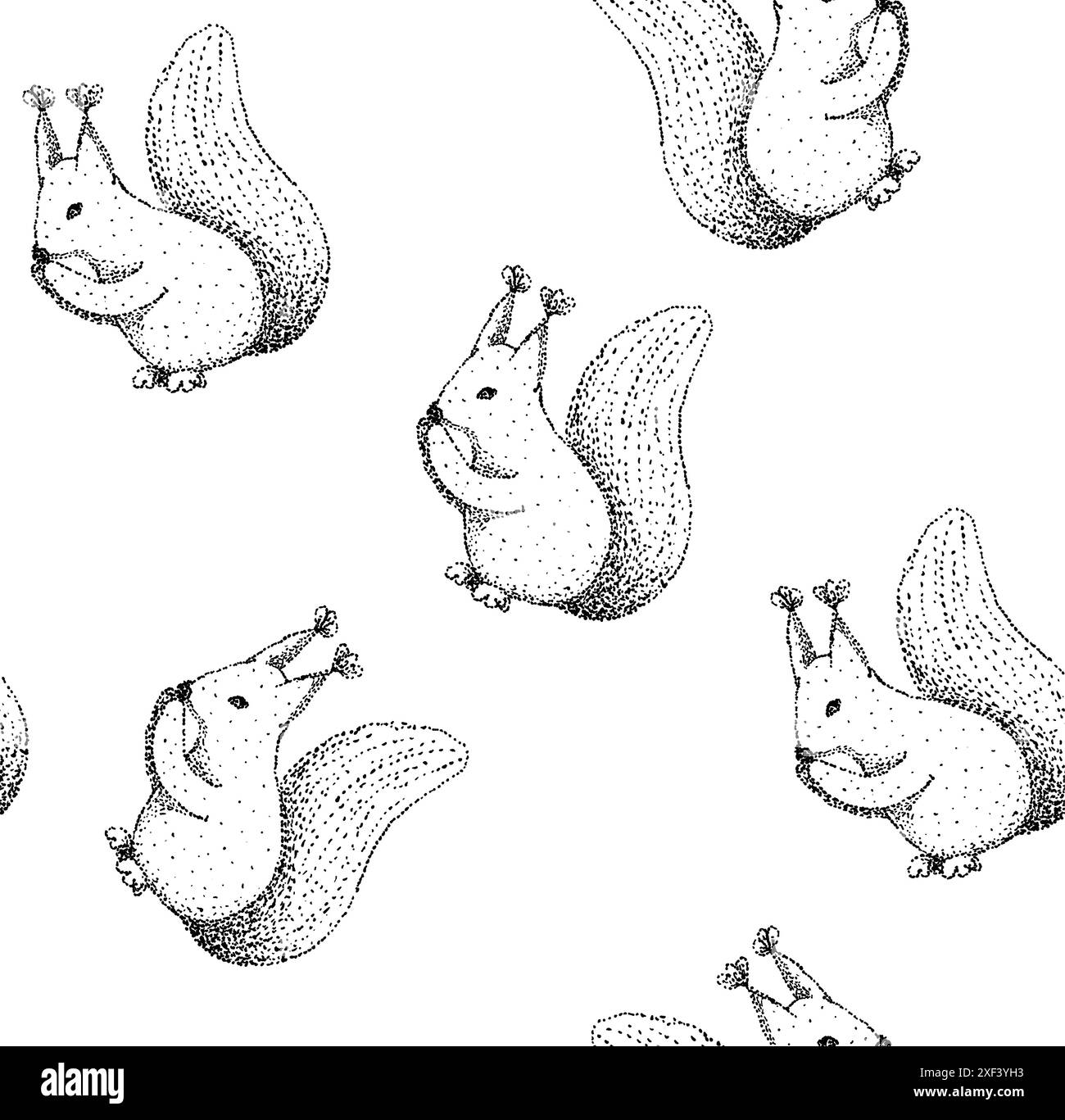 illustration of cartoon squirrel on a beige background Stock Vector