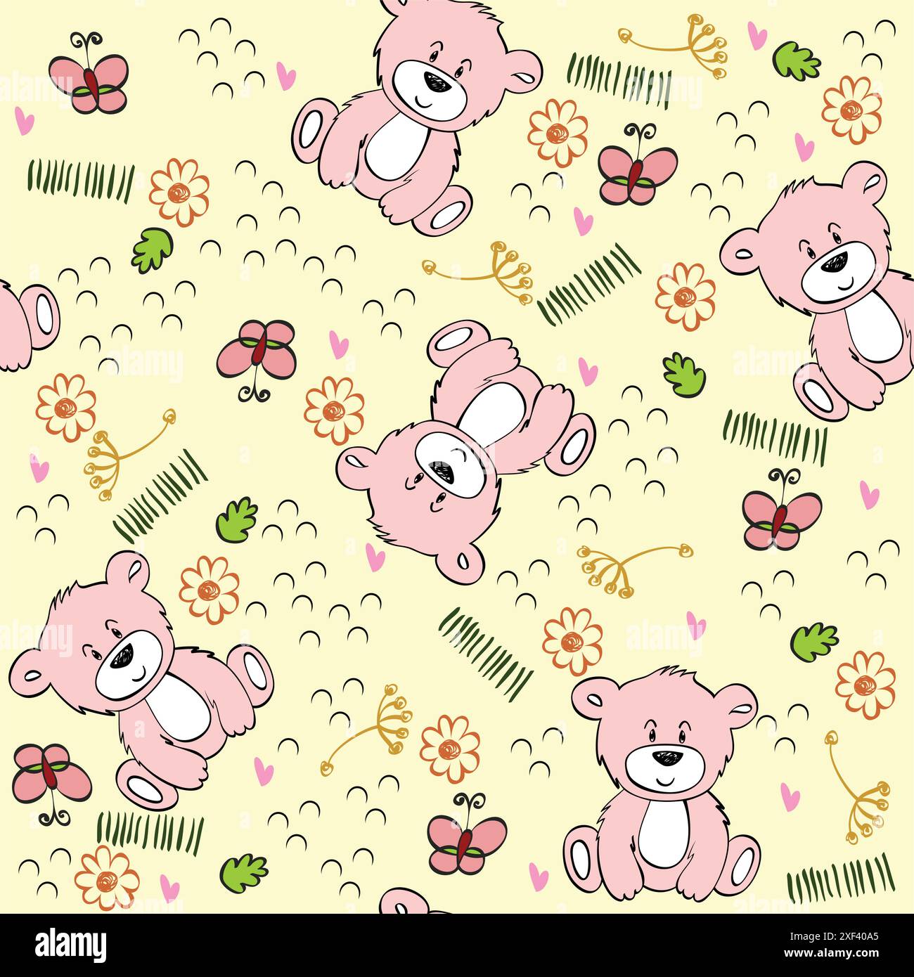 Cute hand draw seamless pattern for kids Stock Vector Image & Art - Alamy