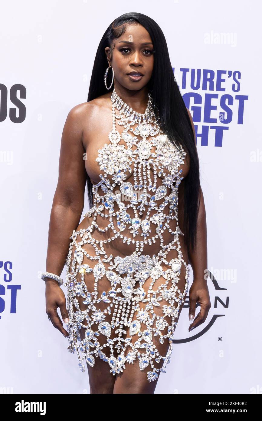 Remy Ma attends the arrivals of the “BET Awards” 2024 at the Peacock