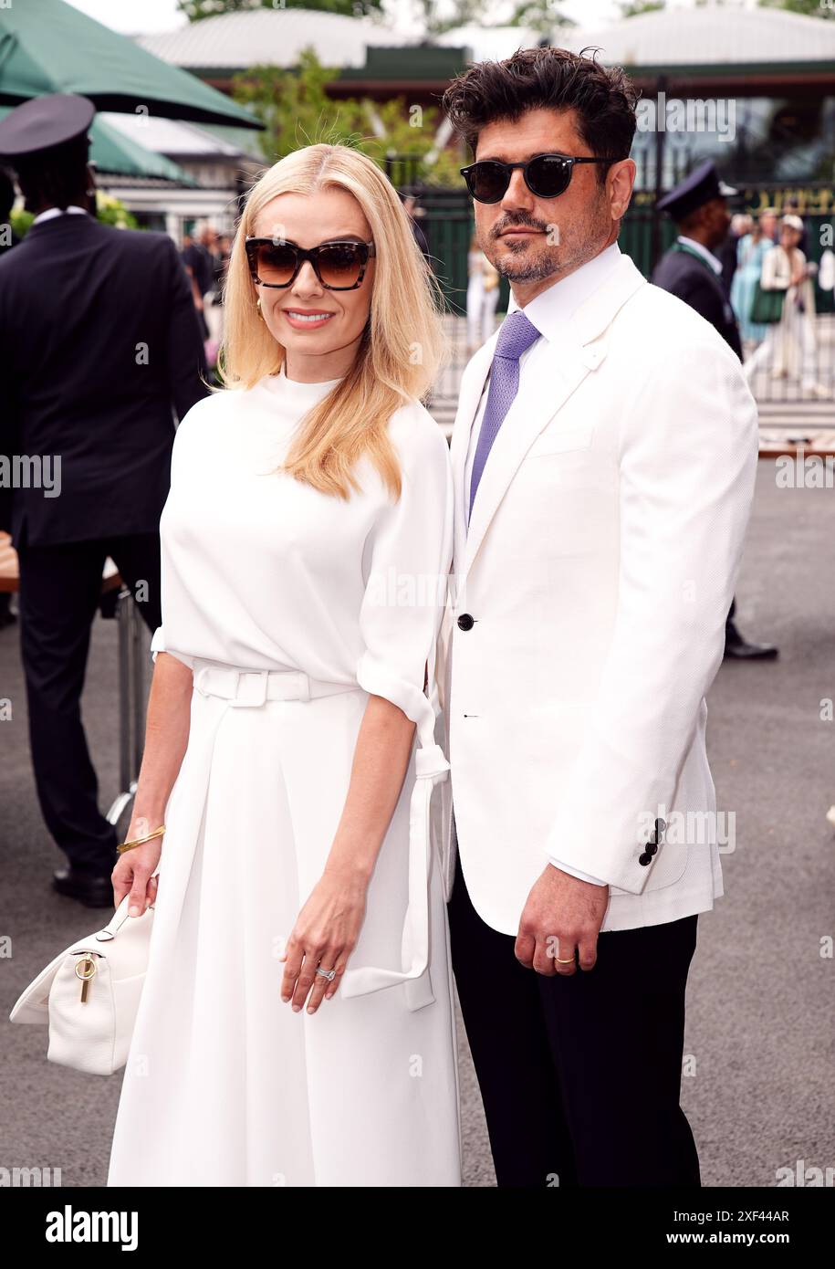 Katherine Jenkins and Andrew Levitas arrive on day one of the 2025