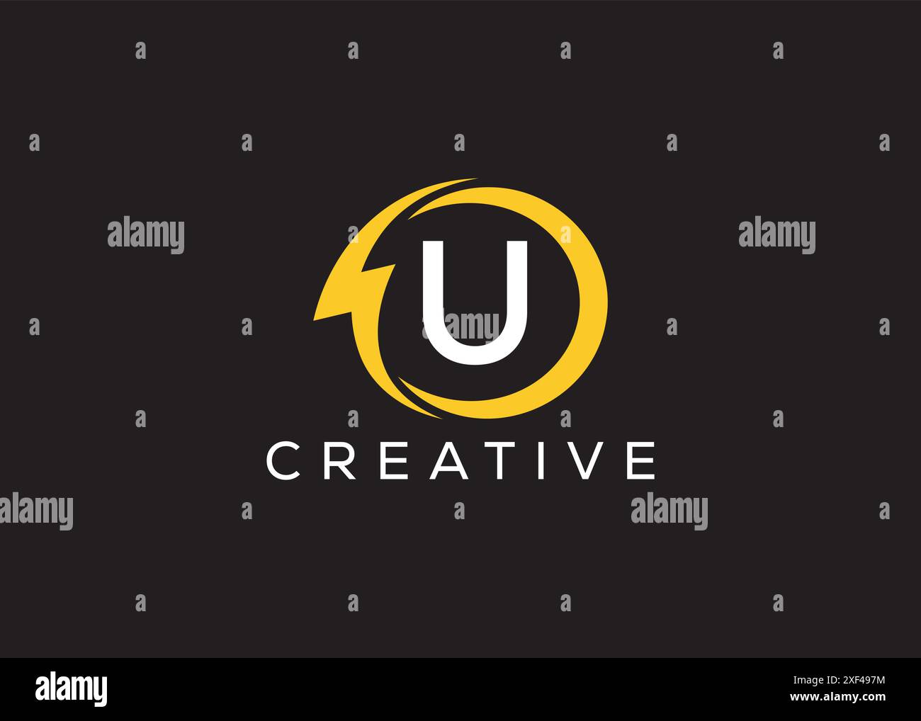 Minimal and professional Letter U thunder logo design template Stock ...