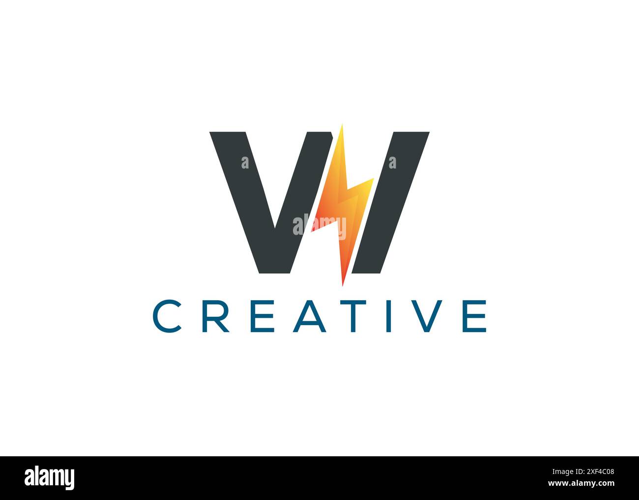 Minimal and professional Letter W thunder logo design template Stock ...