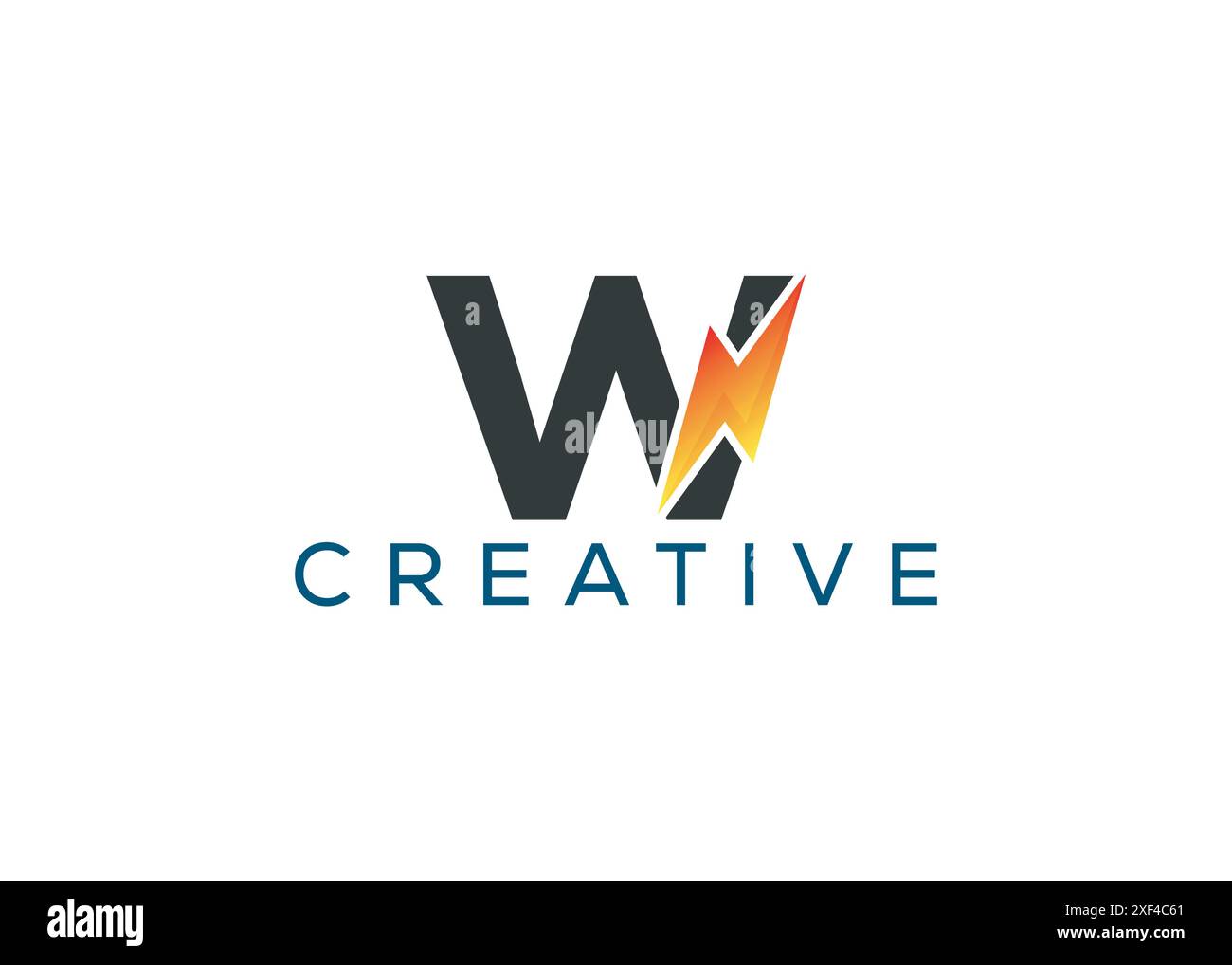 Minimal and professional Letter W thunder logo design template Stock ...