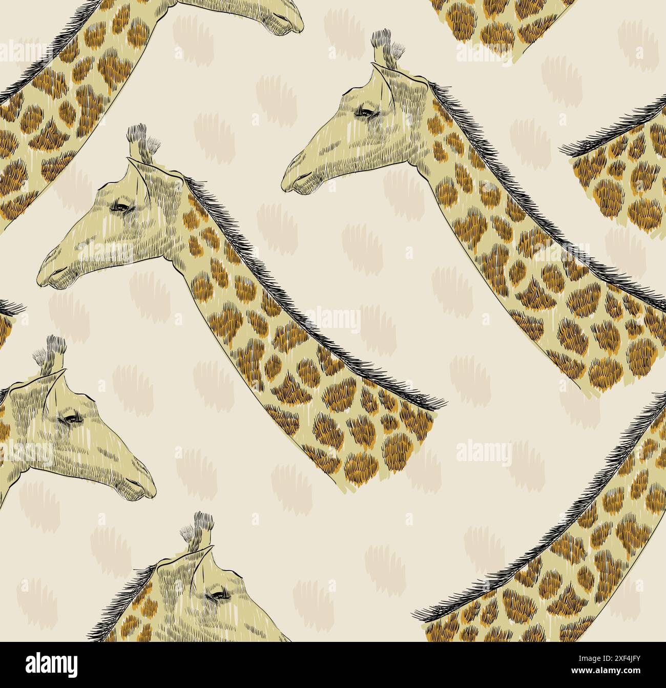 sketch of the head of a giraffe. Seamless pattern Stock Vector Image ...