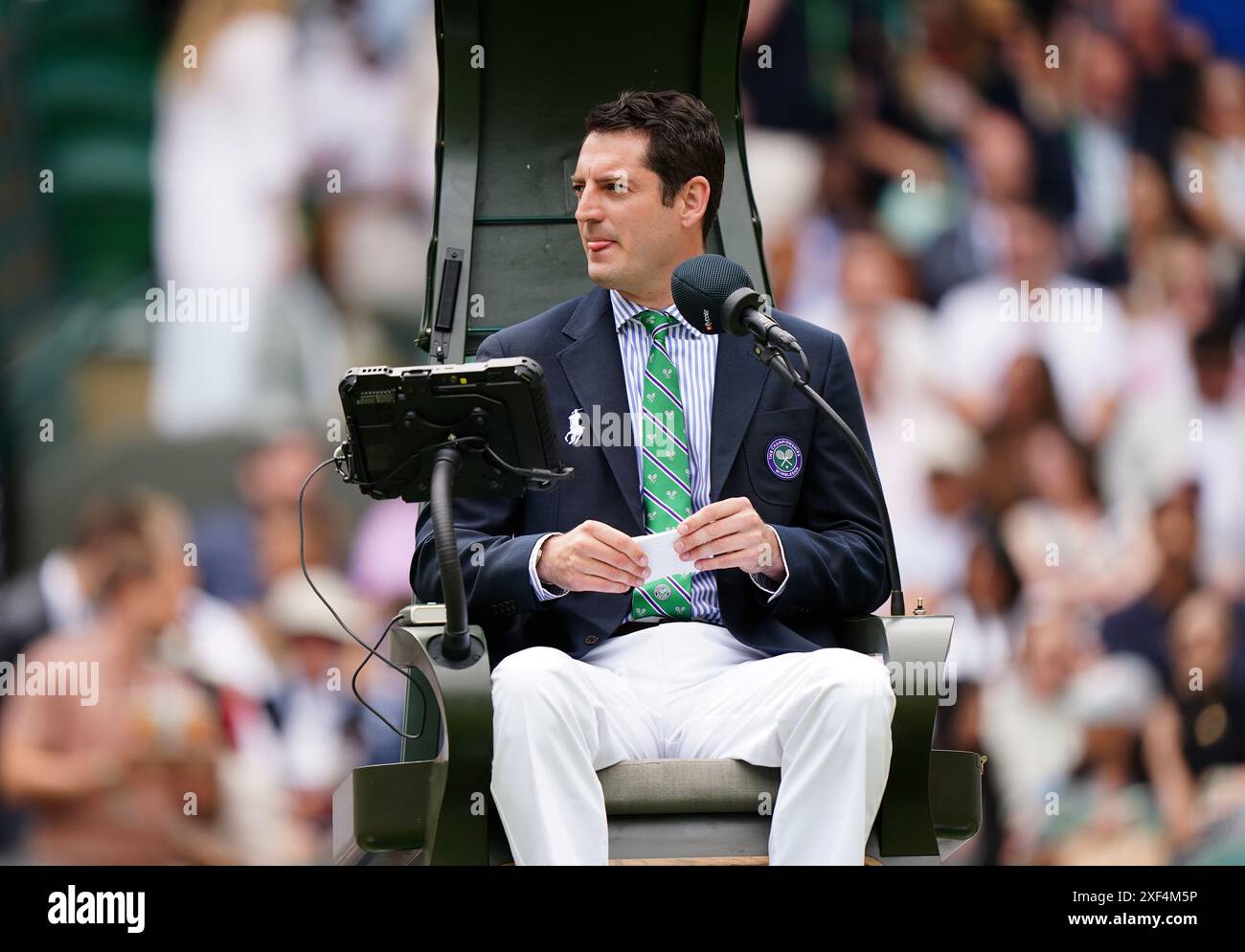 Richard Haigh, chair umpire, on day one of the 2025 Wimbledon