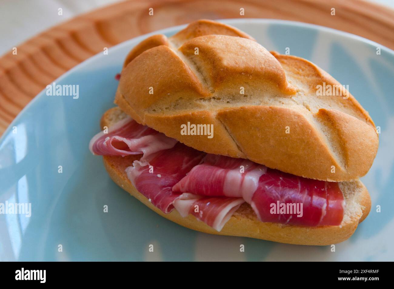 Spanish tapa: Iberian ham sandwich. Spain Stock Photo - Alamy