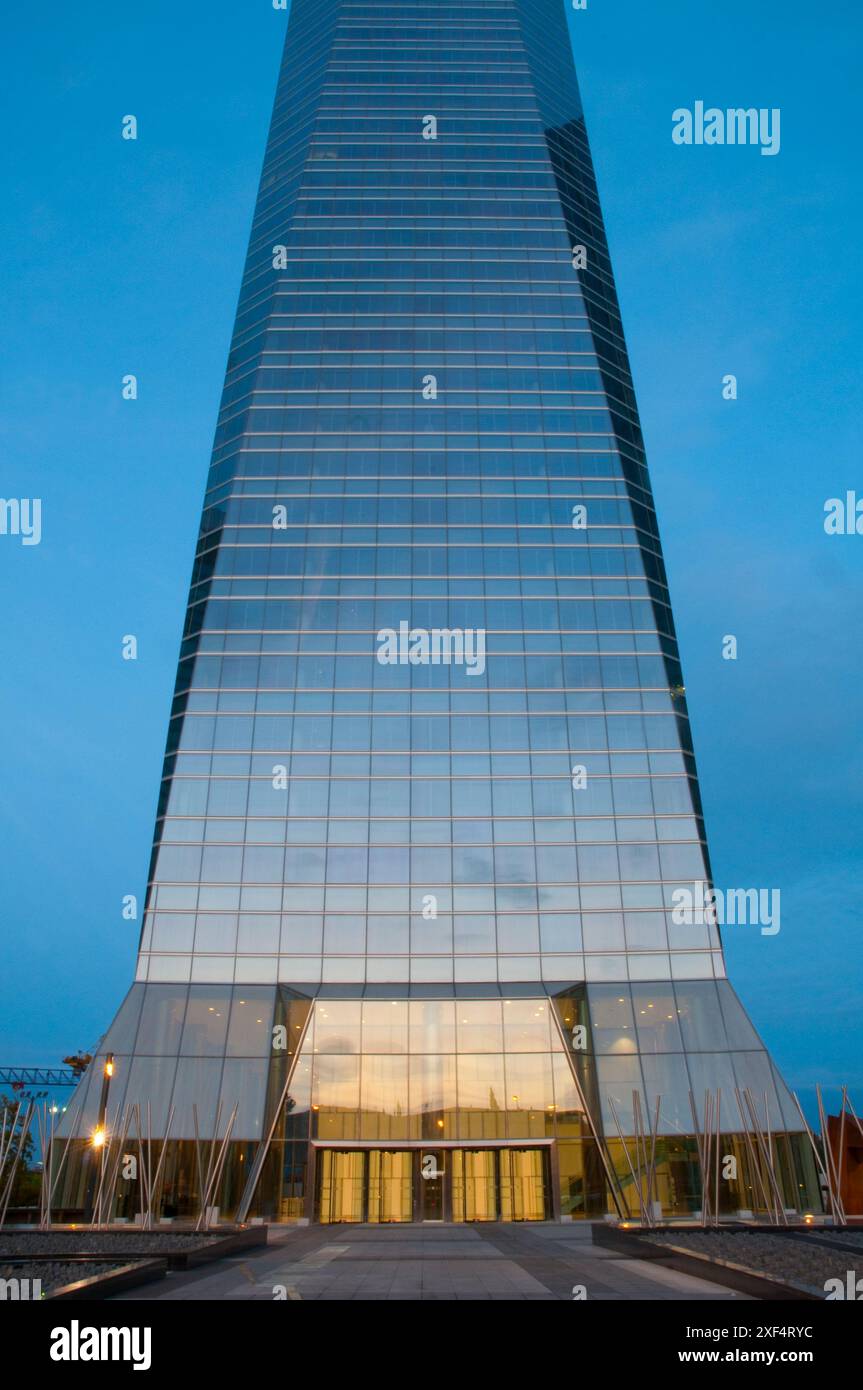 Facade of Cristal Tower at dawn. Madrid, Spain Stock Photo - Alamy