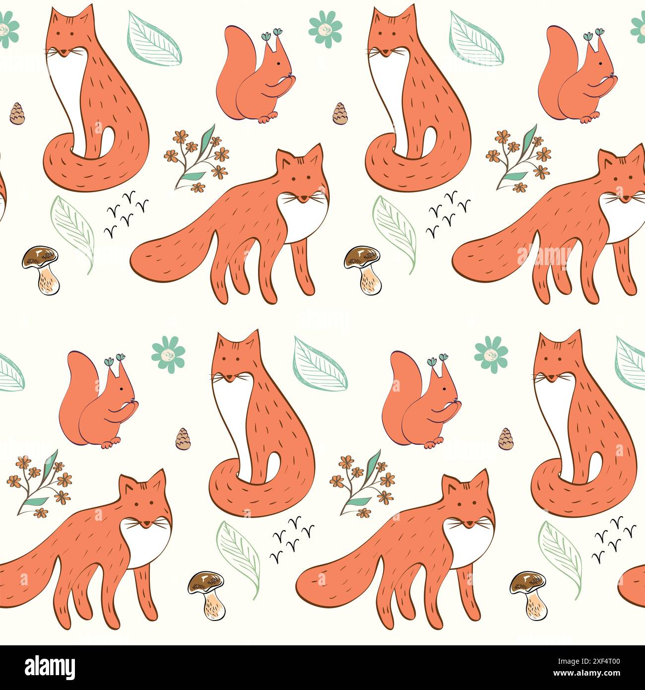 Seamless foxes pattern autumn fox hi-res stock photography and images ...