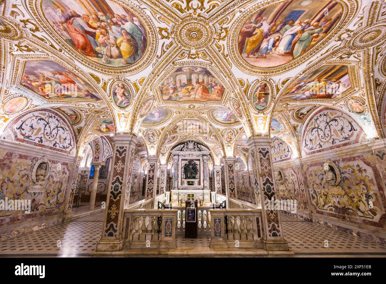 SALERNO, ITALY - OCTOBER 13, 2022: Salerno Cathedral in the crypt of ...