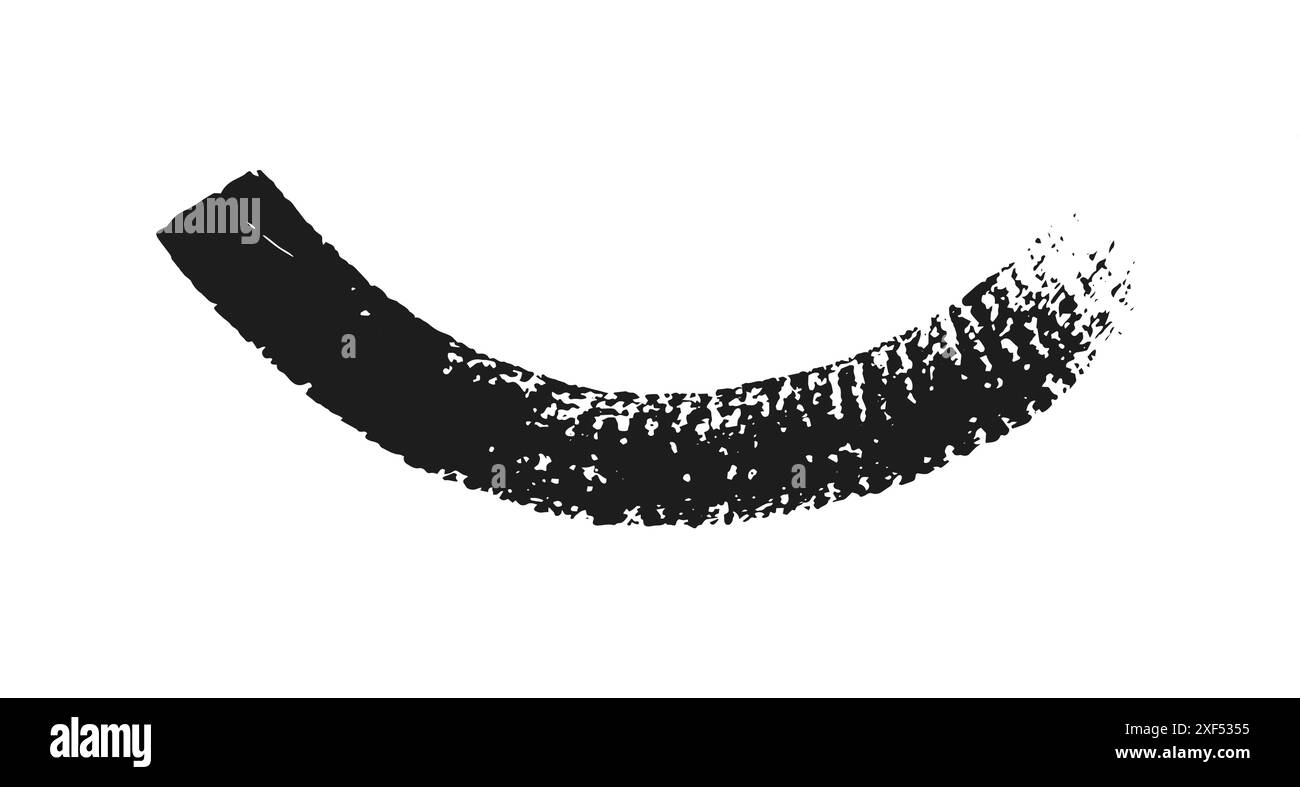 Black ink paint vector brush strokes. Thick dirty distress texture ...