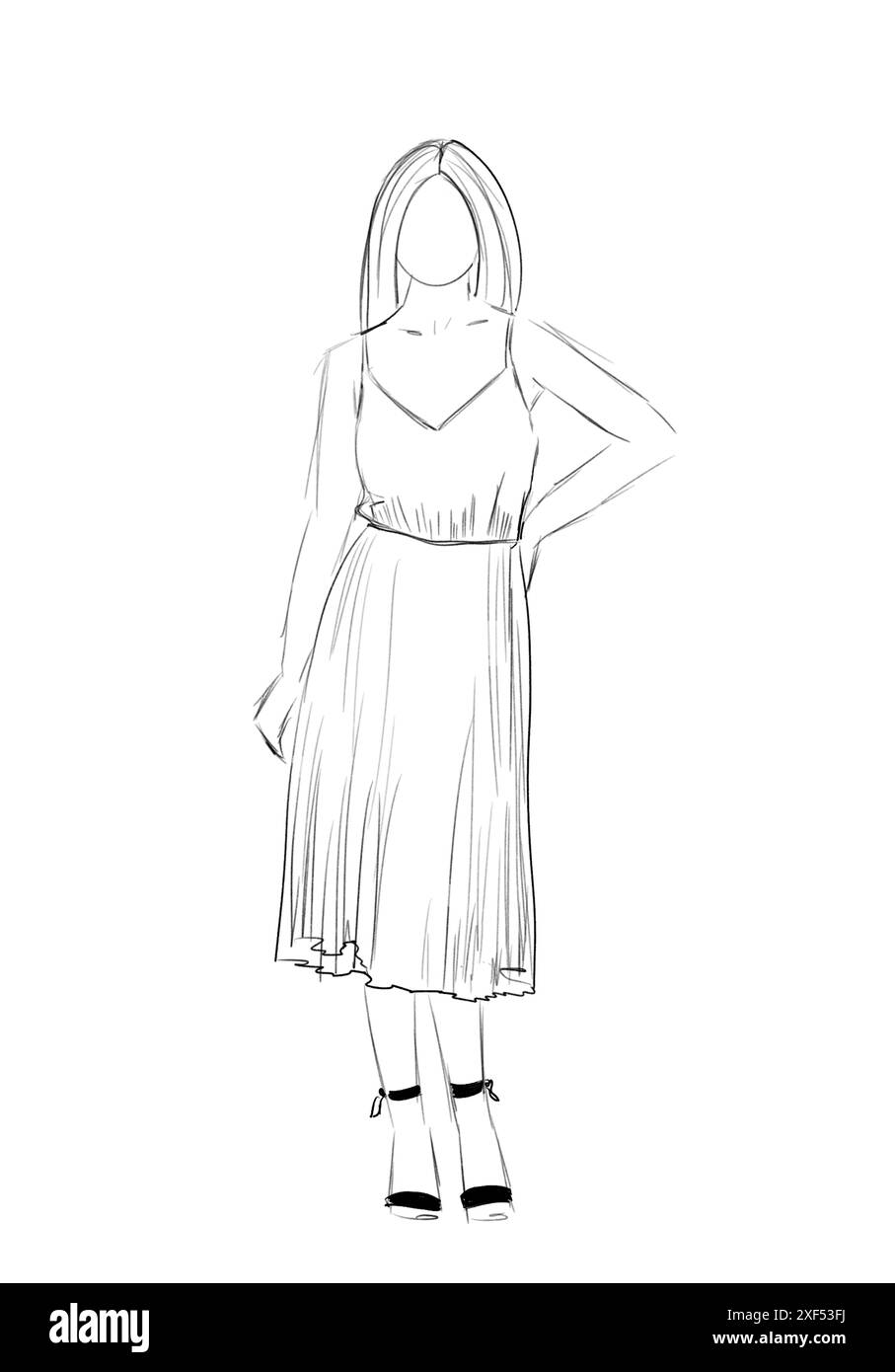 Dress sketch Black and White Stock Photos & Images - Page 2 - Alamy