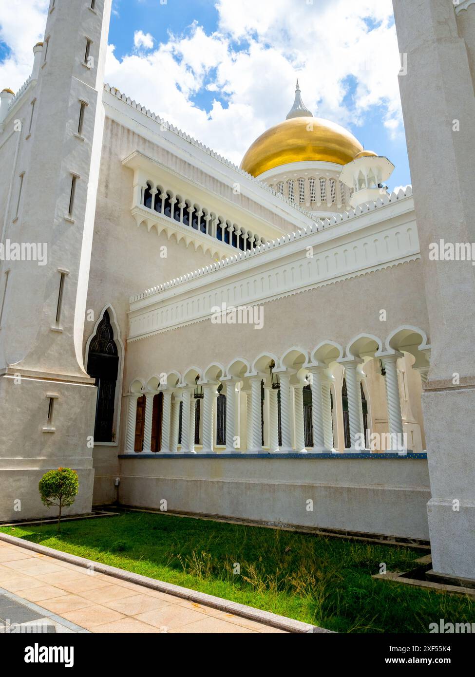 Vertical scene, architecture building exterior of the masjid of Omar ...