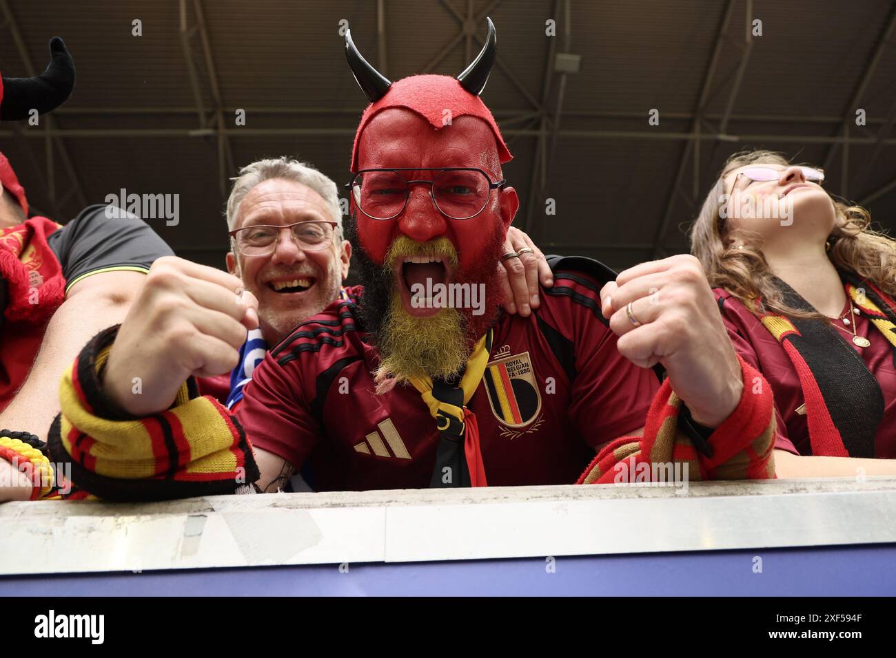 Dusseldorf, Germany. 01st July, 2024. Red devils fan Olivier Didion ...
