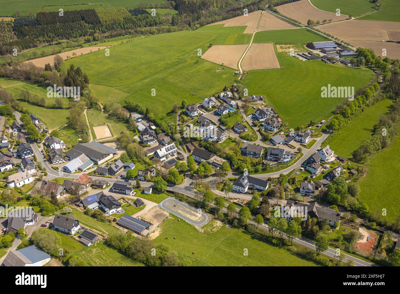 Aerial view, residential area, view of Westernbödefeld district ...