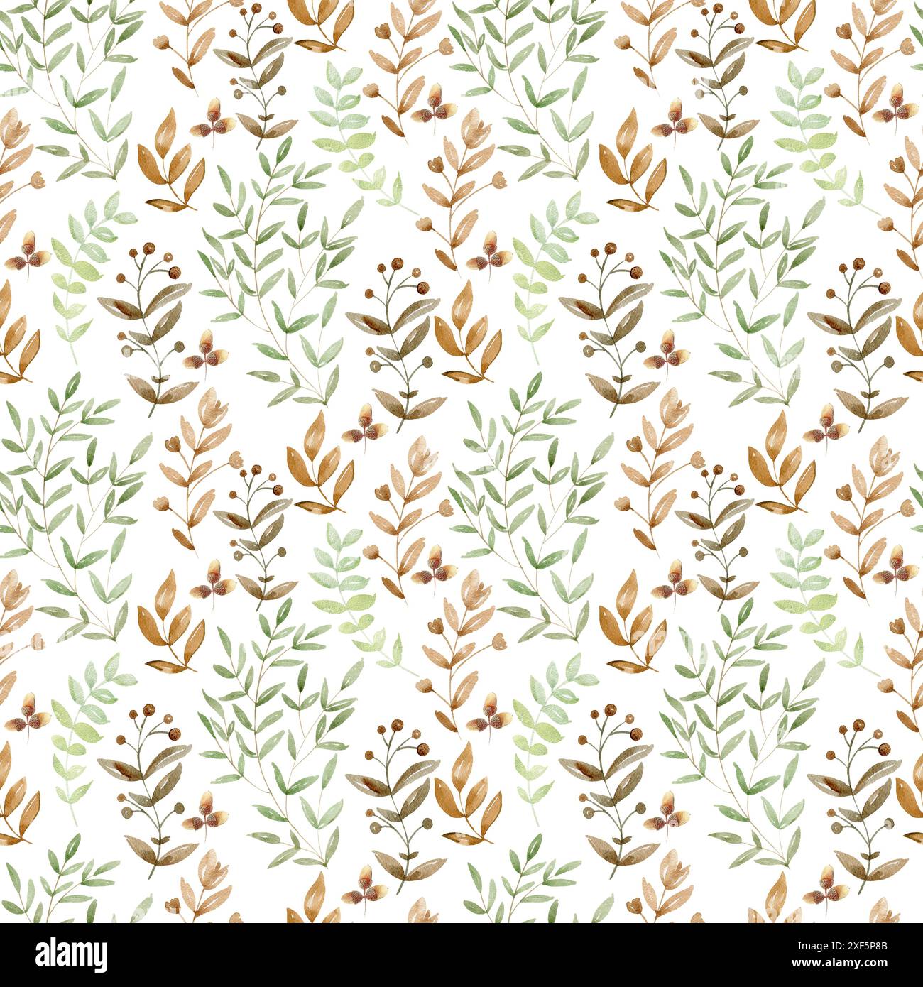 Seamless pattern acorns watercolor Cut Out Stock Images & Pictures - Alamy