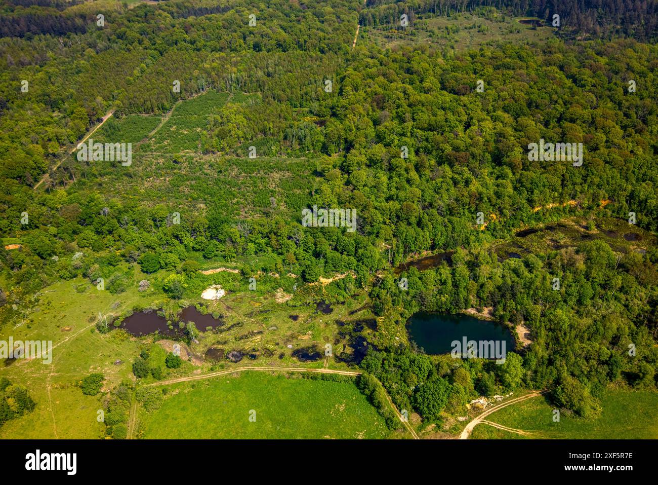 Dunstekoven gravel pit ponds landscape conservation area hi-res stock ...