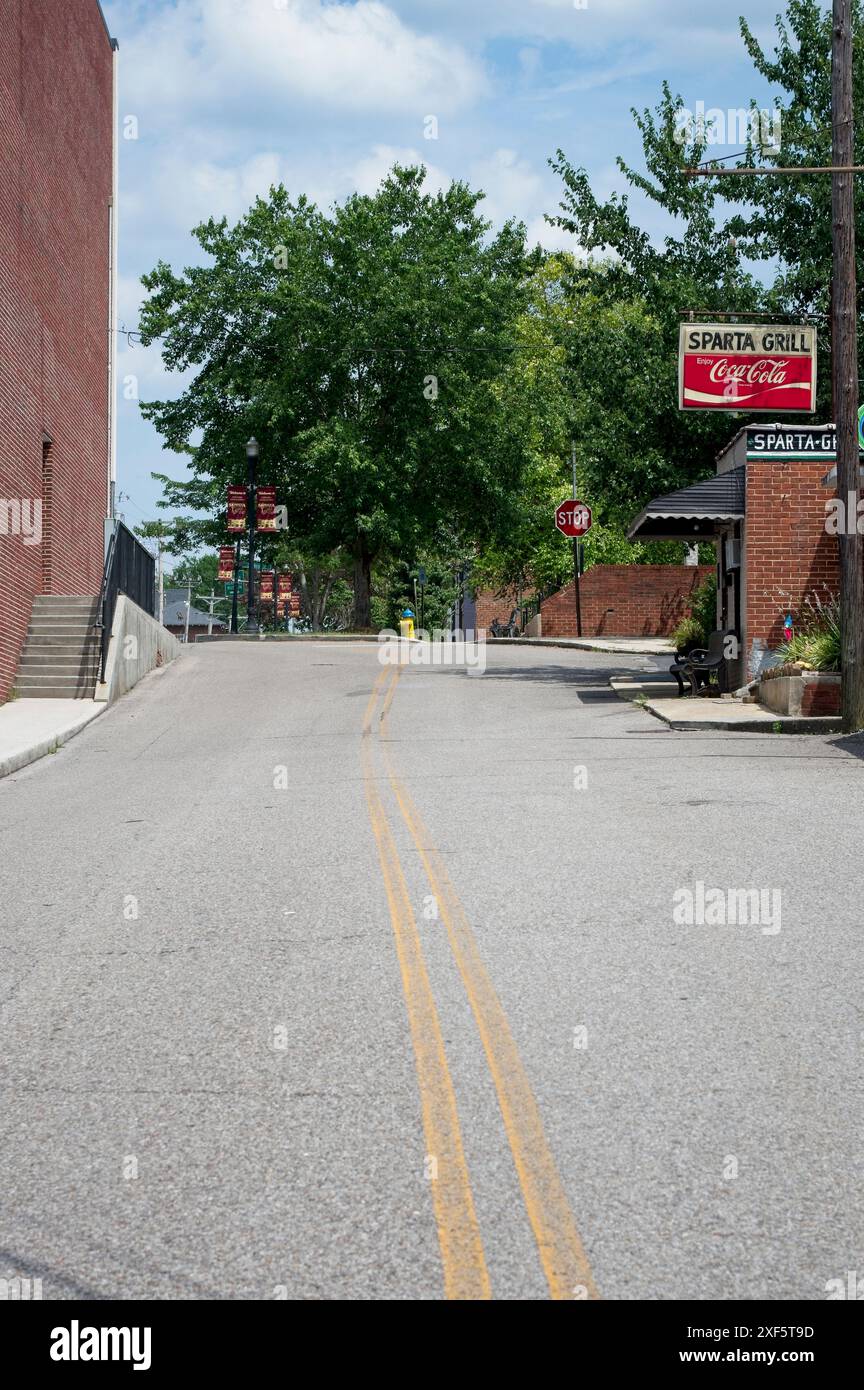 Editorial - Sparta, Tennessee June 23, 2024 - City side street with ...