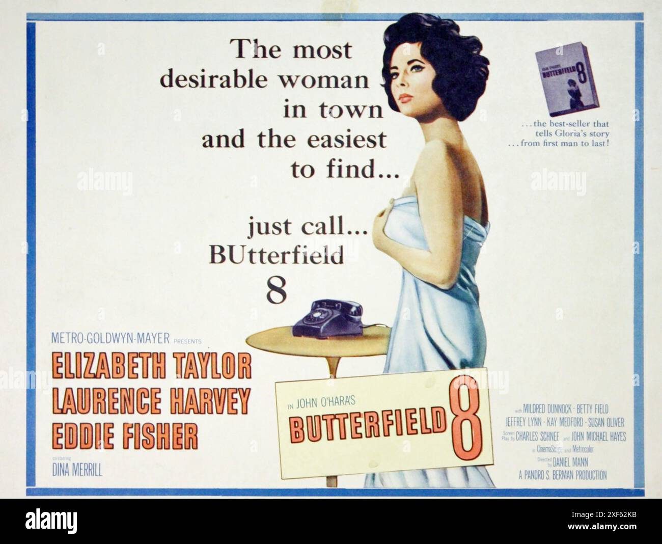 BUTTERFIELD 8 Poster for  1960 MGM film with Elizabeth Taylor Stock Photo